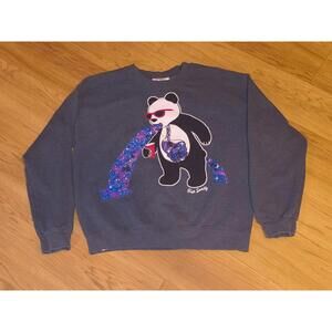 Riot Society Mens Medium Long Sleeve Sweater Space Party Panda Psychedelic Sick